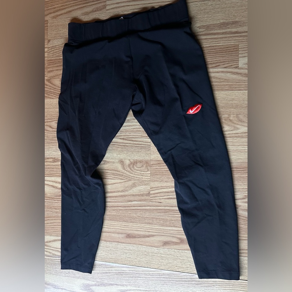 Nike Black Leggings with Red Logo